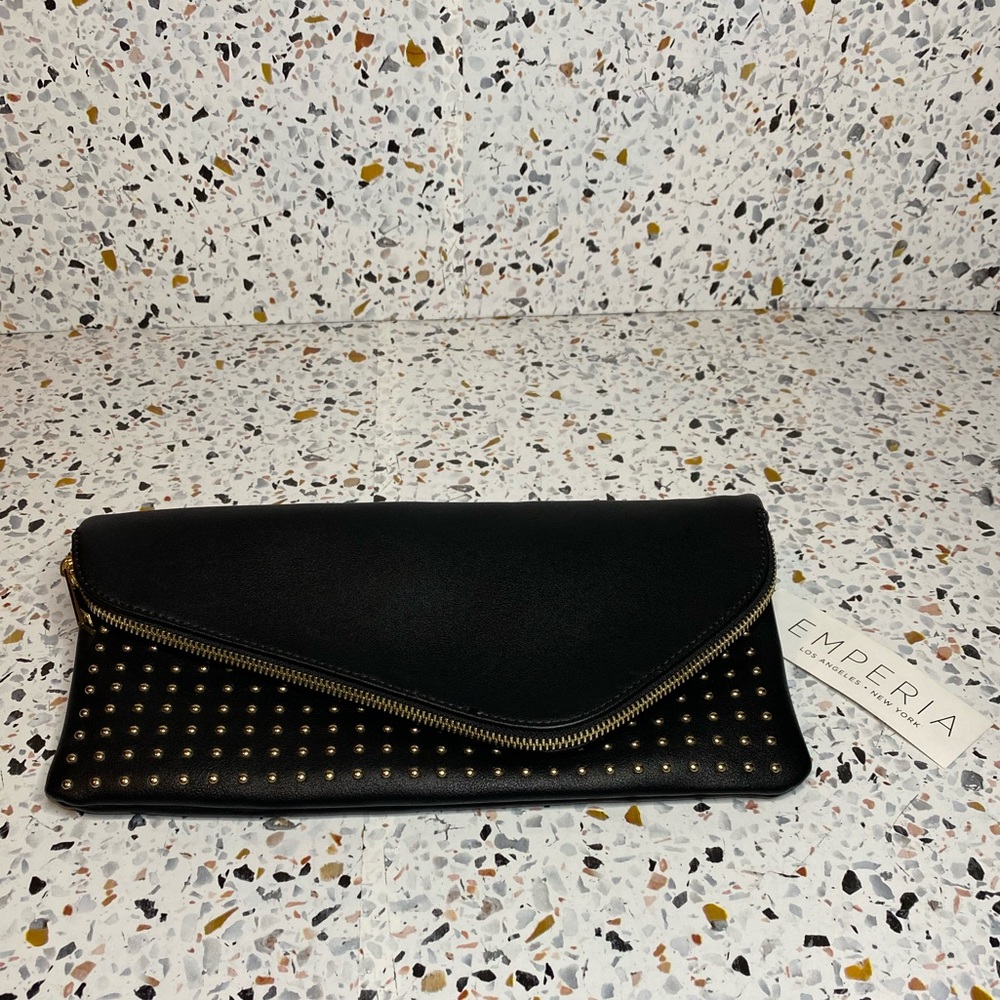 Emperia Faux Leather Studded Convertible Clutch | NWT